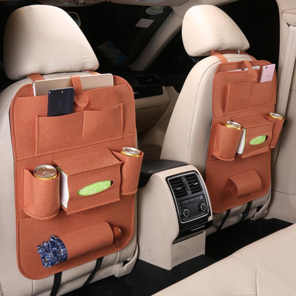 Multi-functional Car Rear Seat Storage Bags Felt Anti-kick Pad Durable Storage Pockets  Universal