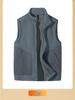 Men's Thickened Fleece Vest, Stand Collar, Double-Sided, Sleeveless Winter Warm Gilet