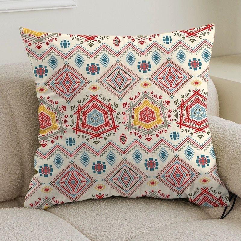 Double-sided bohemian print ethnic pillow cover sofa living room cushion cover geometric pillow square pillowcase