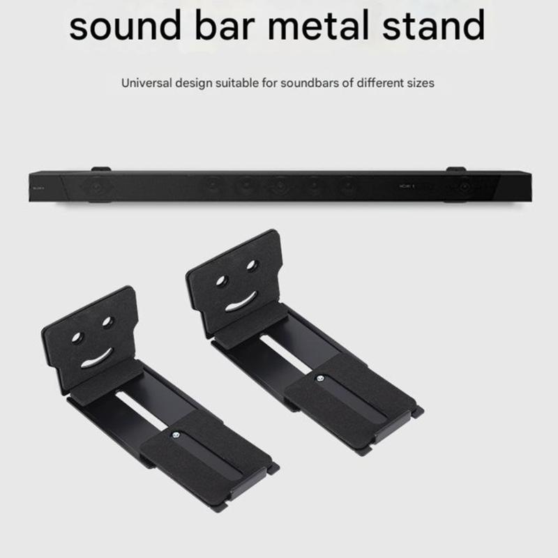 Adjustable Soundbar Wall Mount Bracket Heavy Duty Aluminum Alloy Construction for Home Theater TV Sound Systems