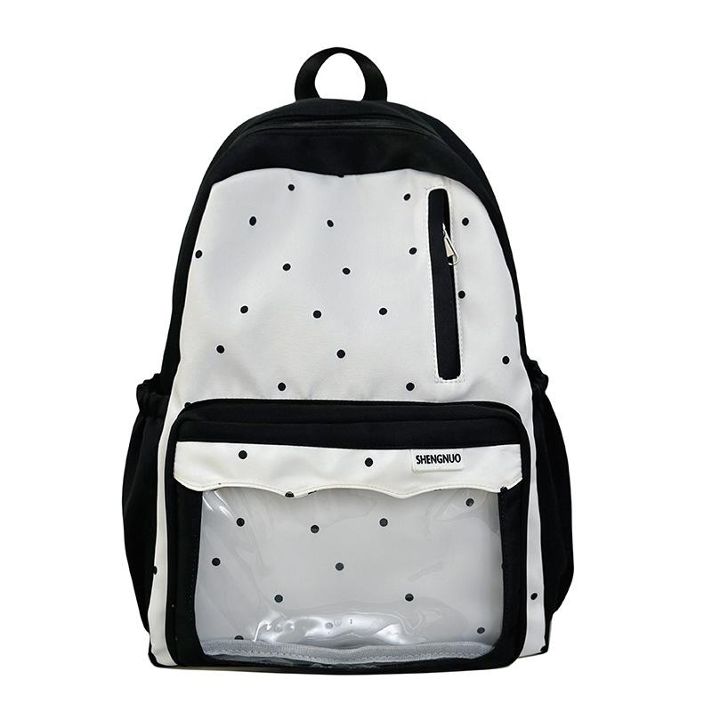 

Новый школьный рюкзак для девочек, милый рюкзак для учениц средней школы, рюкзак большой вместимости для старшеклассниц чёрный