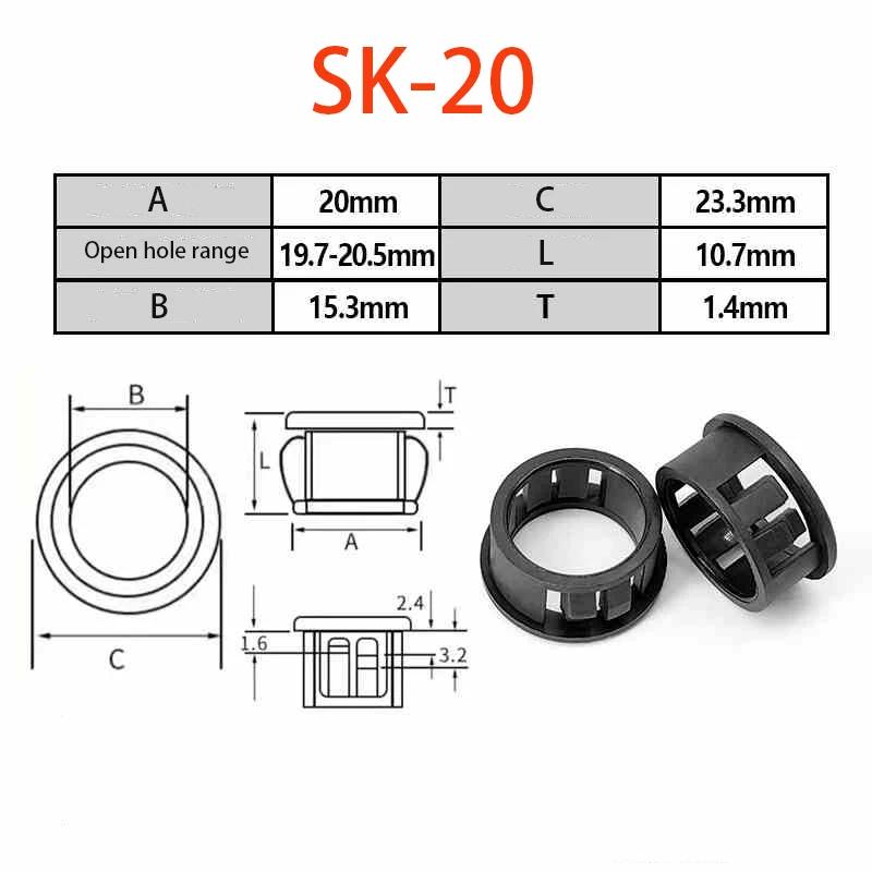 Protective Ring Black Round Nylon Snap-on Wire Grommet Computer Desk Wire Hole Cover Seal Ring Hole Plug Cable Protector