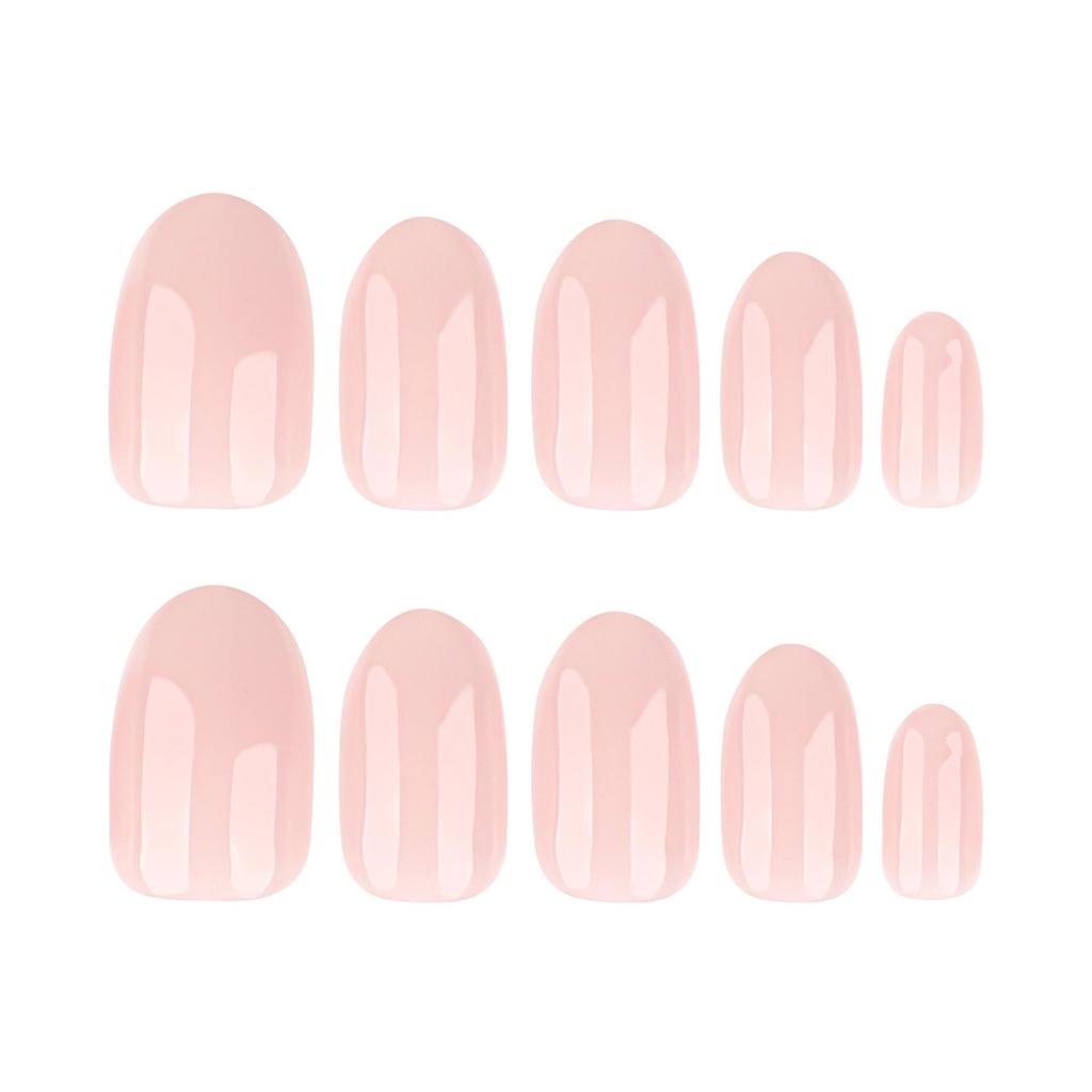 Short Round Nude & White Gradient Press-On Nails