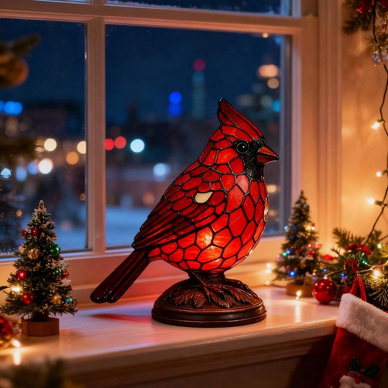Resin Red Bird Night Light Ornament