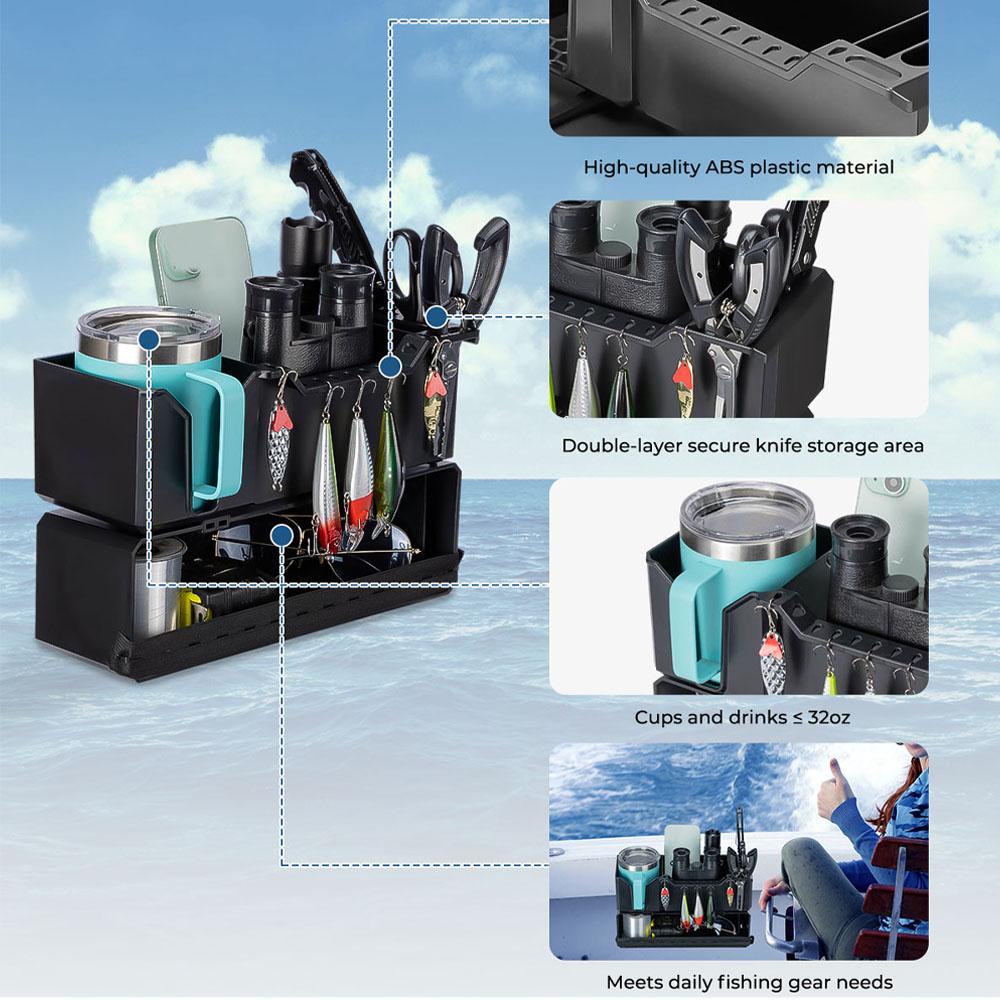 Boat Marine Storage Box Marine Toolbox Fishing Equipment Organizer Sturdy Space Saving Boat Mount Holder Caddy Can Cup Yacht