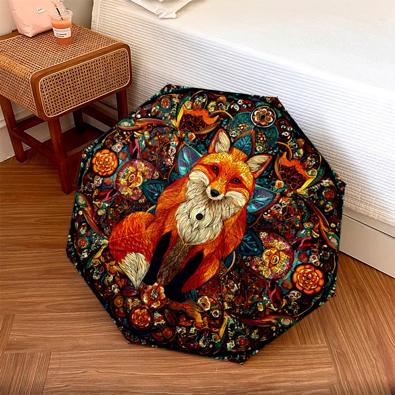 1 PC Automatic Folding Umbrella - Fox Pattern, Portable & Foldable Design with 8 Ribs, Christmas Birthday Gifts