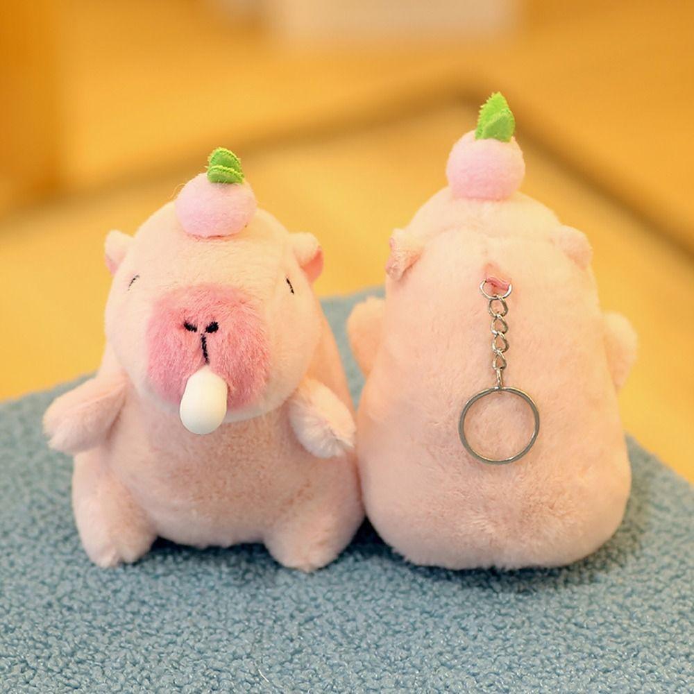 Cute Cartoon Capybara Pendant Pink Capybara Doll Kawaii Fluffty Animal Doll  Kids