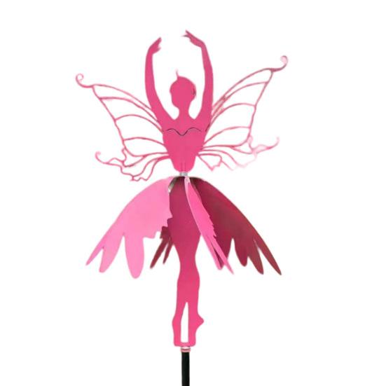 Fairy Wind Spinner Ballet Dancer Fairy Garden Wind Spinner Iron Dancing Fairy Windmill for Yard Patio Decoration