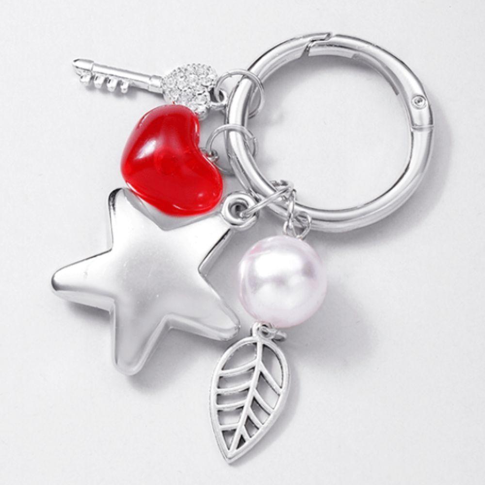 Stylish Romance Star Heart Keyring Portable Star Heart Keychain Small Gift   Schoolbag