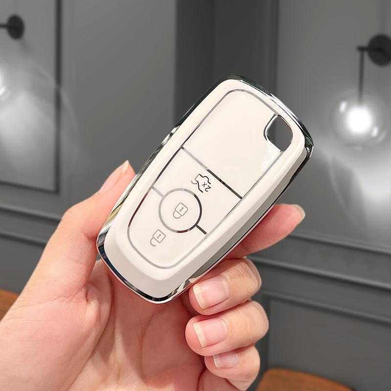 5 Buttons Soft TPU Car Key Case Cover for Ford Explorer Mustang Fusion Escape F150 F250 F350 F450 F550 Ford Raptor 2020 2021
