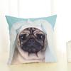 Niedlicher Mops-Hund-Druck-Kissenbezug, kreativer Mops-Baumwoll-Leinen-Kissenbezug, dekorativer Kissenbezug, Wohnaccessoires-Kissenbezug