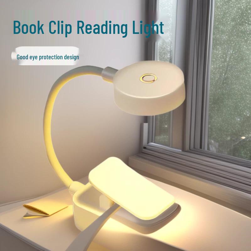LED Rechargeable Mini Clip Lamp – Portable Eye Protection Book & Desk Light for Student Reading