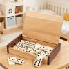 Dominoes Set for Adults Classical Board Games Double Six Dominos Game Set with Spinner Tiles with Wood Case 2-4 Players Chess