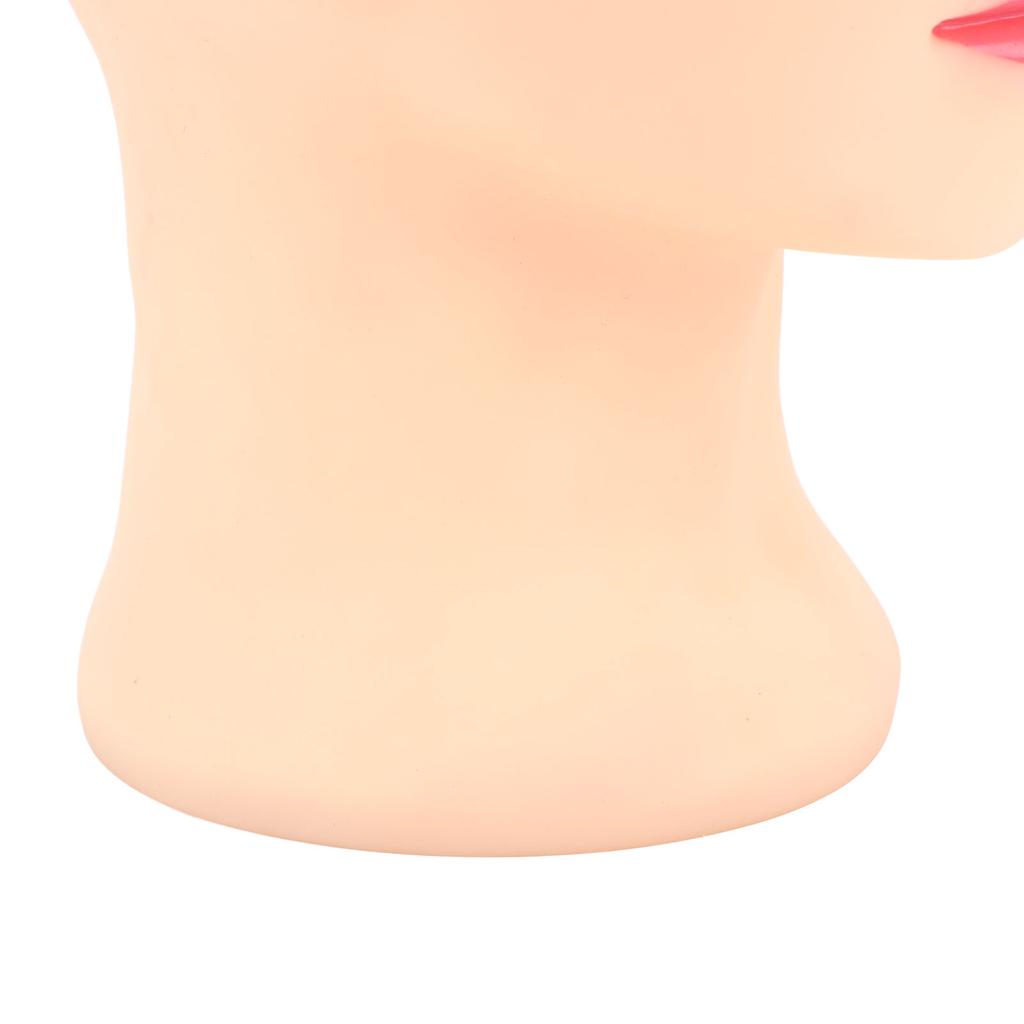 Bald Mannequin Head PVC Soft Delicate Bald Head Model with Universal Bracket Interface for Makeup Wig Hat Display