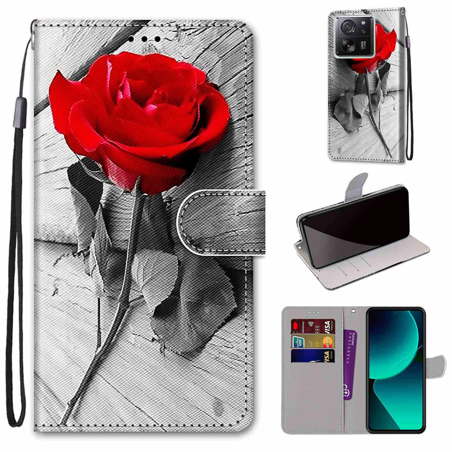 

Модный расписной узорный чехол-книжка с ремешком для iPhone Samsung Huawei Honor Xiaomi Redmi OPPO Realme Moto Asus Samsung Galaxy A8 2018