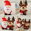 Claus Holiday Santa And Milu Deer Plush Toy With Scarf For Kids Christmas Gift