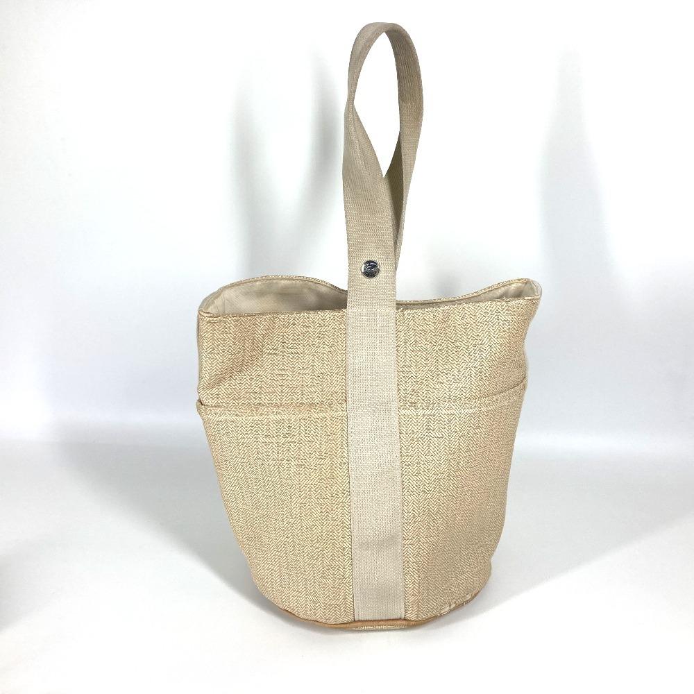 HERMES Saksaw PM Saksaw PM Bag Tote Bag Hand Bag Canvas Beige