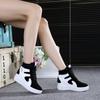 Fashion Red Sneakers Women 2024 New High Top Platform Casual Wedges Autumn Winter Female Black Internal Increase Vulcanize Shoes Lace-up