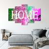 Five Piece Picture Canvas Print Home Wall Inscription Coloured