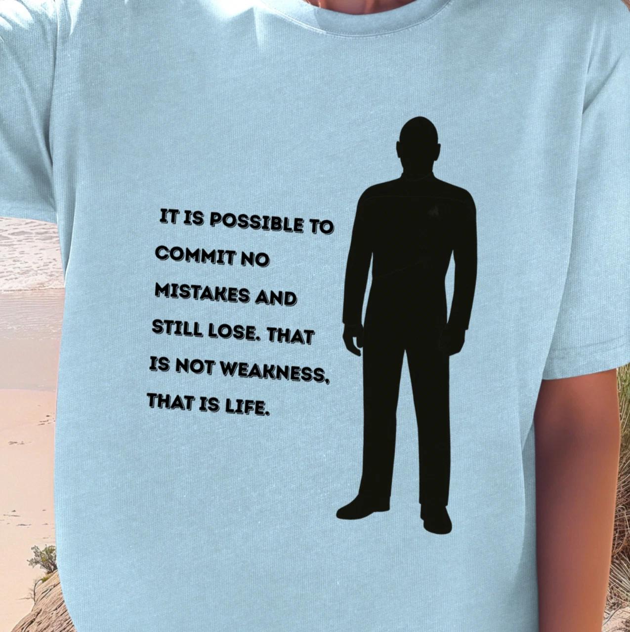 Captain Picard silhouette T-Shirt, Star Trek inspired Tee,  Commit No Mistakes  3XL