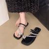 French Rhinestone Fairy Absolutely Beautiful Woman Cool Slippers 2025 Summer New Fashion Versatile Comfortable Skirt