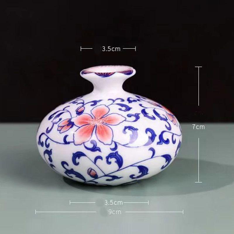 Enamel Flower Vase Decoration New Chinese Retro TV Cabinet Decoration Ceramic Minimalist Chinese Flower Arrangement Vase ZF517