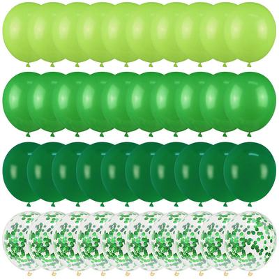 Set de 40 de baloane verzi Baloane confetti metalice Jungle Safari Decoratiuni pentru petrecerea de aniversare a animalelor pentru copii, baieti, favoruri de dus pentru bebelusi