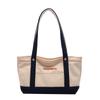 Fashion letter embroidery casual tote canvas bag 2025 new versatile texture shoulder bag bag