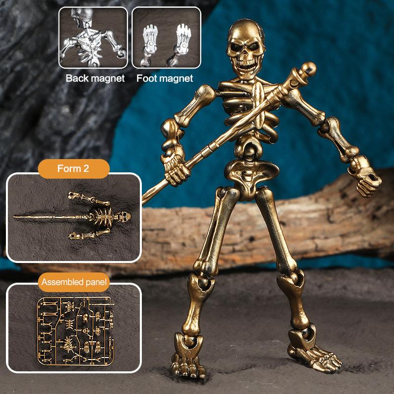 1 Set Multi-Articulable Skull And Bone Puppet Decoration Magnetic 3D Skull Model Assembly Toy Action Figures Anime Game