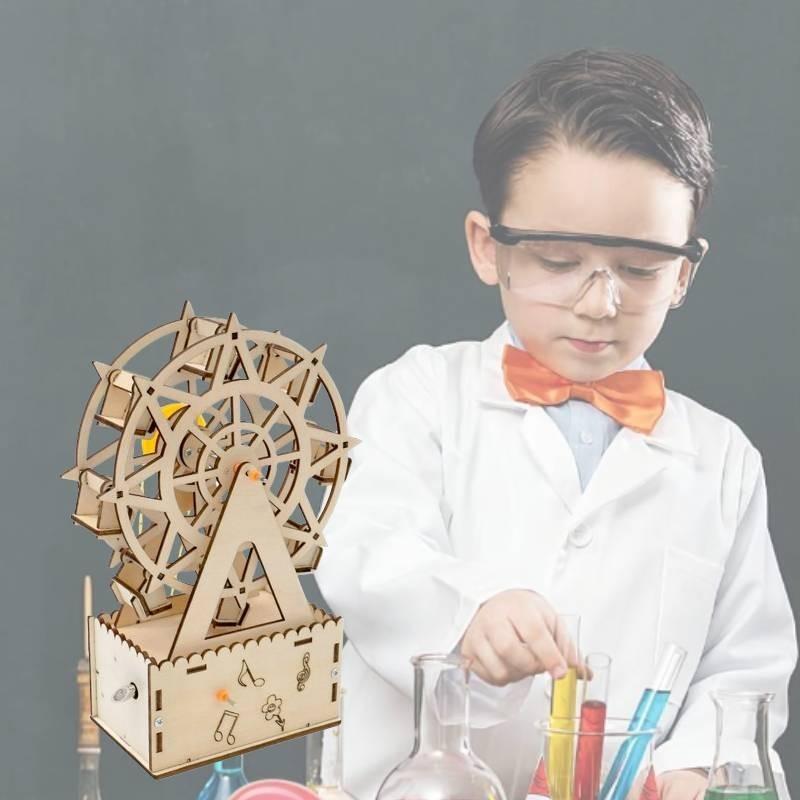 Wooden Diy Rotating Music Ferris Wheel Educational Steam Toy For Kids Customizable Material