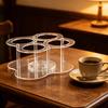 Acrylic Sugar Syrup Dispenser Organizer Rotating Rack 4 Bottles Clear Coffee Syrup Bottle Holder Coffee Bar Station Organizer