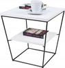 Wire Table V With Shelf Black White Gloss