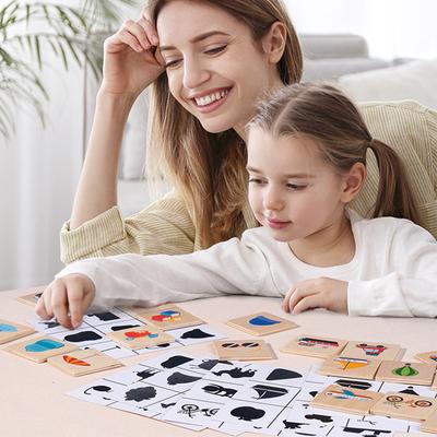 Wooden Montessori Kids Toy Find Shape Animal Fruit Shadow Matching Jigsaw Puzzle Thinking Game Early Education Learning Toy Gift