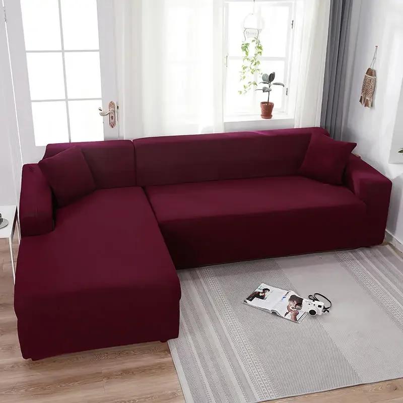 Graue Unifarbene Flexible Formschlüssige Sofaschutzhülle Muss 2-teilige Sofaschutzhülle Bestellen Wenn L-Form Sofas Mit Chaiselongue 45-45cm  x 1pcs