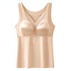 Women's Seamless Silk Lace Vest with Built-in Bra - Plus Velvet, Brushed for Warmth - Perfect for Autumn and Winter