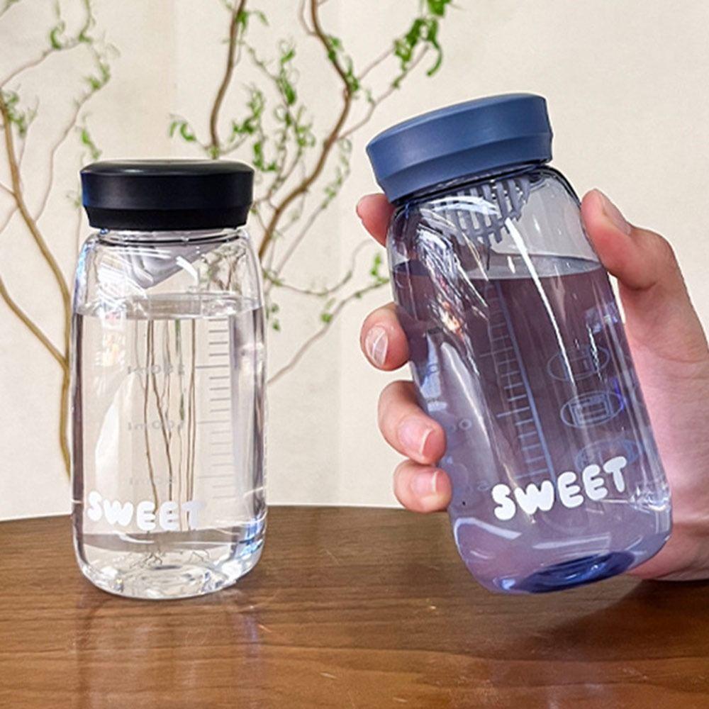 Gifts 300ml Summer Pocket Water Cap Transparent with Measuring Plastic Water Bottle with Tea Strainer Student Tea Cup