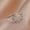 Cat Paw Print Rings For Women Silver Gold Color Stainless Steel Hollow Cute Lovely Fashion Female Jewelry Accessories New