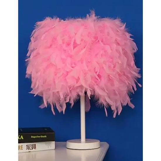 Lampă de masă modernă cu pene Nuntă simplă Cadou de Ziua Îndrăgostiților Prințesă Decorare caldă pentru dormitor Noptieră Lampă mică de noapte