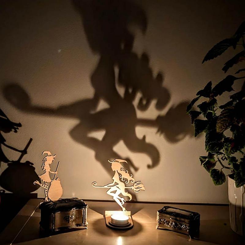 Wooden Crafts Ghost Candles Ghost Horror Halloween Party Decoration Home Living Room Ornament