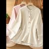 Women's Autumn Zen Cotton Linen Shirt Jacket with Frog Buttons