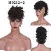 XINRAN Synthetic Wig For Black Women Mohawk Kinky Curly Hair Bun Afro High Puff Short Ponytail With Bangs