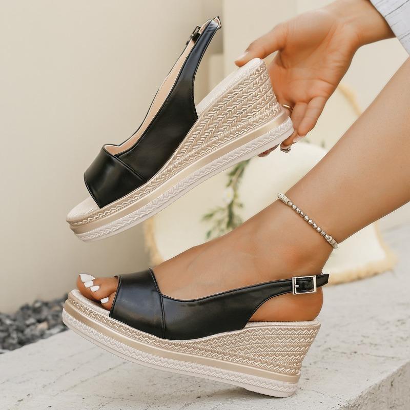 Fashion Women Peep Toe Wedges Sandals 2025 Summer New Lightweight Casual Platform Sandals Woman Gladiator Shoes Plus Size Sandals Women