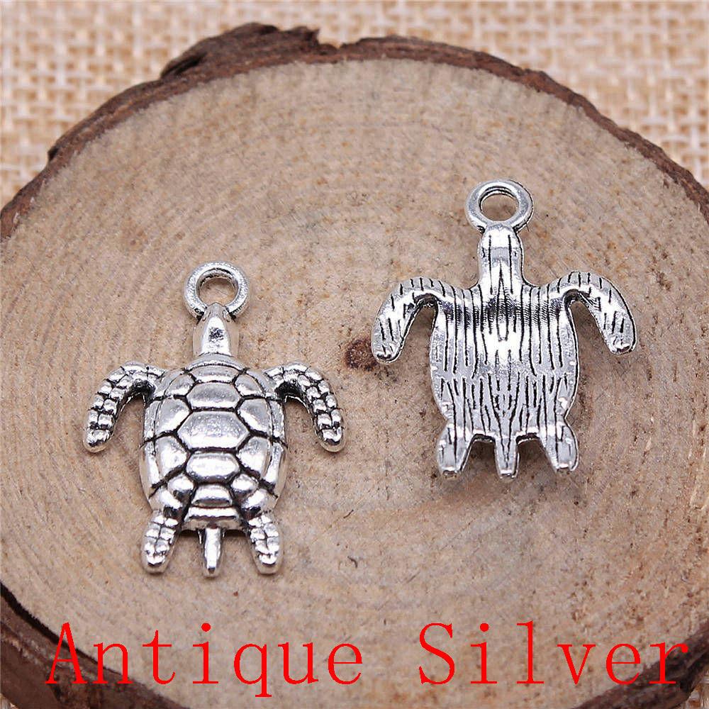 Turtle Shaped Charms Pendant For Bracelet Necklace Jewelry Making Craft Findings
