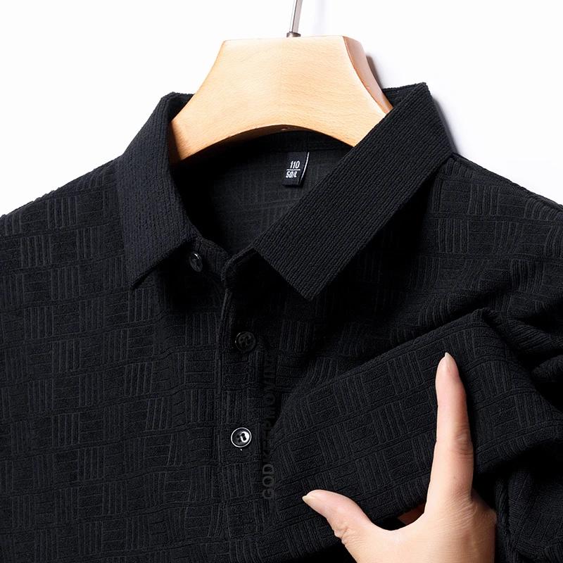 Nová pánská business casual košile s krátkým rukávem s odznakem, jednobarevná polokošile, módní, prodyšná, pohodlná, všestranný top