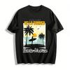 T-shirt d'été décontracté avec imprimé Santa Monica Surf Cocotier Vacances d'été T-shirt en pur coton