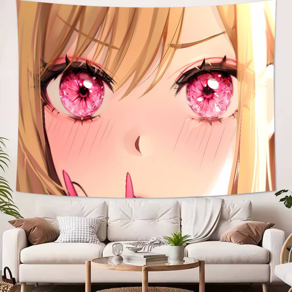Large Kawaii Pretty Girl Marin Kitagawa Tapestry Wall Hanging Wall Rugs Dorm Decor Blanket Camping Decoration Tapestry