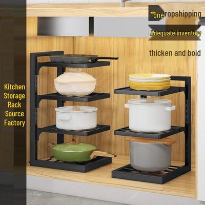 Stainless Steel Kitchen Storage Rack for Pots - Under Sink Space-Saving Shelf