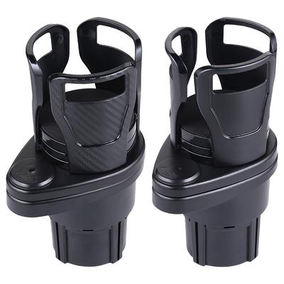 2 In 1 Car Drink Cup Bottle Holder with Adjustable Base Auto Stand Organizer 360 Rotating Multifunctional Dual Holder Shockproof