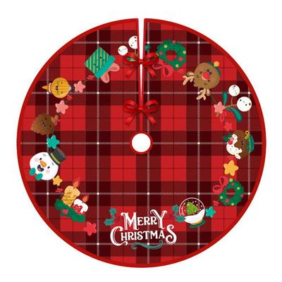 90cm Christmas Tree Skirt Brushed Cloth Carpet Personality Pattern New Year Christmas Tree Floor
