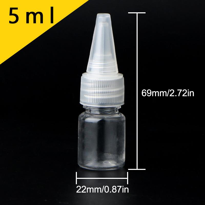 

3-100Ml Empty Dropper Bottle Transparent Plastic Refillable Nozzle Dropper With Cap Squeeze Bottle Tattoo Pigment Ink Containers 5ml